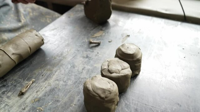 Processed handicrafts work and imagine