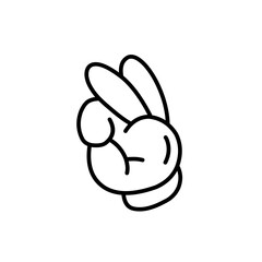 groovy comic hands in gloves in trendy retro 70s cartoon style