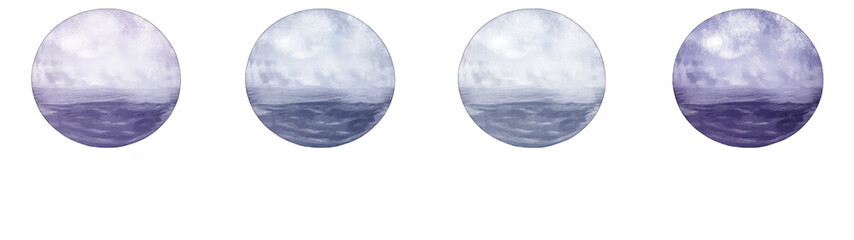 Naklejka premium set of moon on transparent background