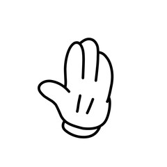 groovy comic hands in gloves in trendy retro 70s cartoon style