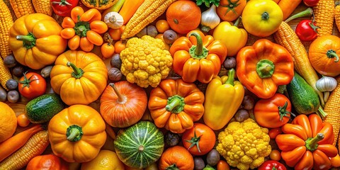 Vibrant Orange and Yellow Explosion Food Display