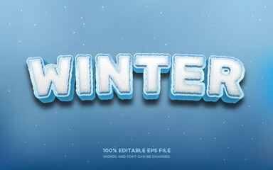 Winter 3d editable text style effect
