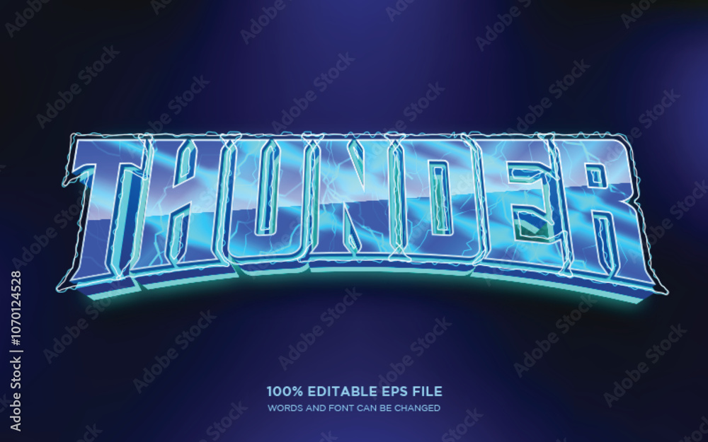 Fototapete thunder editable text style effect