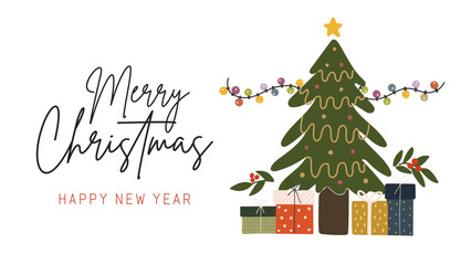 Naklejka premium Christmas element vector, Christmas illustration vector, New year banner, Abstract isolated Christmas item, Christmas decoration