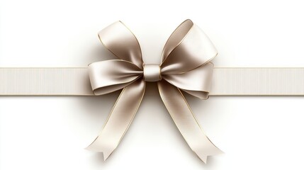 Luxurious gold ribbon with elegant bow on white background, perfect for gift wrapping, decorations, and festive celebrations