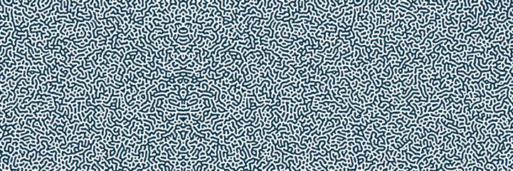 Line seamless pattern. Repeating brain pattern. Blue turning shape isolated on white background. Repeated coral lines. Organic texture. Irregular diffusion