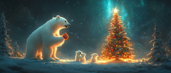 Polar Bears Celebrate Christmas
