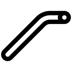 Metal straw. Editable stroke vector icon.