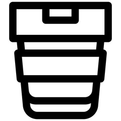 Reusable coffee cup. Editable stroke vector icon.