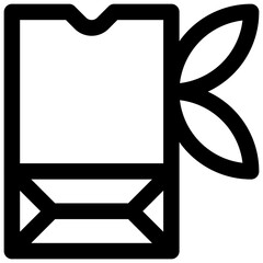 Zero waste grocery shopping. Editable stroke vector icon.