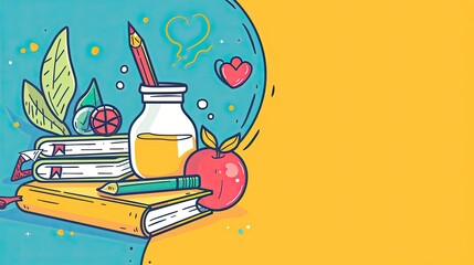 Back to school education banner background