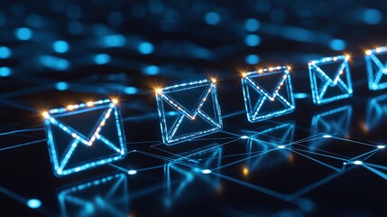 Glow Icon for Email Communication and Connectivity