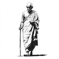 Obraz premium Mahatma Gandhi, vector illustration