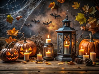 Captivating Seasonal Halloween Decor with a Gothic Touch: Spooky Atmosphere Perfect for Festive Celebrations and Autumn Gatherings