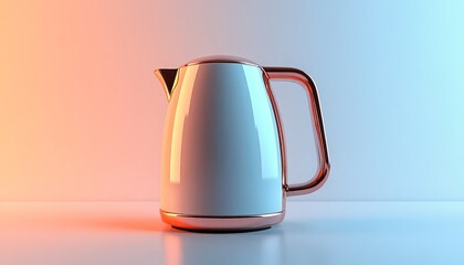 Modern electric kettle with copper accents displayed on a minimalist countertop