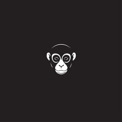Fototapeta premium Monkey In cartoon, hand-drawn flat style. image for social media, websites and UI. Isolated 2D vector design in logo, icon, sketch style, simple line vector, single color. AI Generative Art.