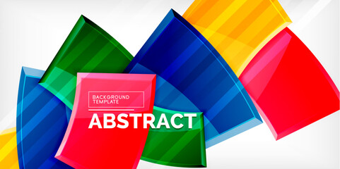 Colorful geometric abstract shapes. Illustration For Wallpaper, Banner, Background, Card, Book Illustration, landing page