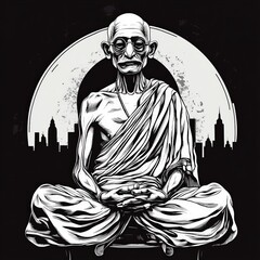 Mahatma Gandhi, vector illustration