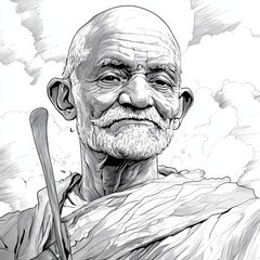 Mahatma Gandhi, vector illustration