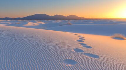 Footprints in White Sands National Park