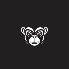 Naklejka premium Monkey In cartoon, hand-drawn flat style. image for social media, websites and UI. Isolated 2D vector design in logo, icon, sketch style, simple line vector, single color. AI Generative Art.
