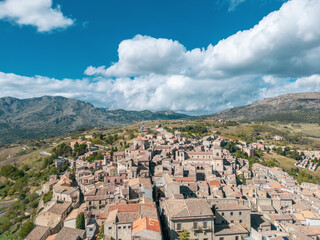 Fototapeta premium Aerial View of the village of Petralia Soprana, Sicily