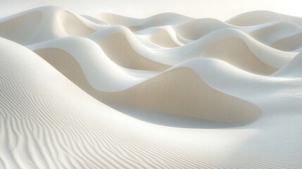 Abstract Desert Dunes in White