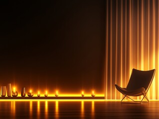Cozy chair in warm ambient lighting