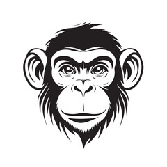 Obraz premium Monkey In cartoon, hand-drawn flat style. image for social media, websites and UI. Isolated 2D vector design in logo, icon, sketch style, simple line vector, single color. AI Generative Art.