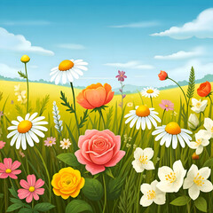 Fototapeta premium field of flowers