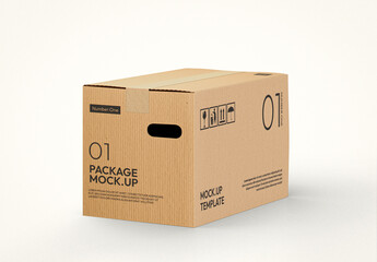 Moving Cardboard Box Mockup