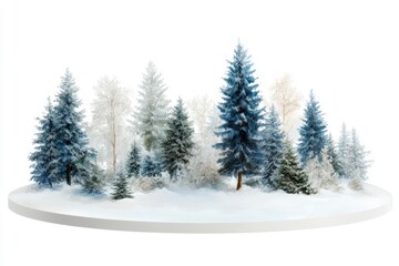 Fototapeta premium Serene Winter Wonderland with Snow-Covered Trees