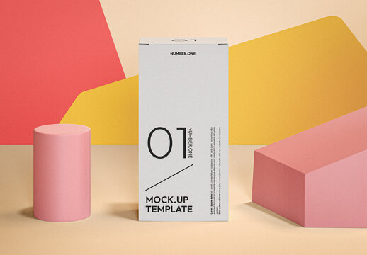 Tall Packaging Box Mockup