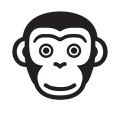 Fototapeta premium Monkey In cartoon, hand-drawn flat style. image for social media, websites and UI. Isolated 2D vector design in logo, icon, sketch style, simple line vector, single color. AI Generative Art.