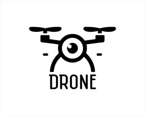 Drone Silhouette Vector Icon Logo Design Illustration 