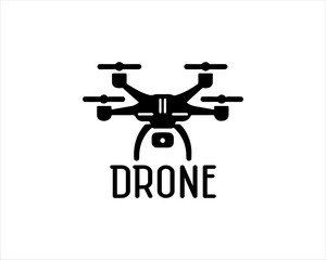 Drone Silhouette Vector Icon Logo Design Illustration 