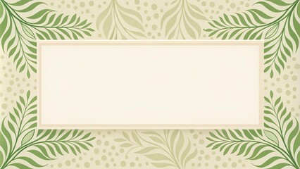 Abstract minimalist invitation with green and beige colors