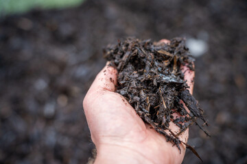 compost ring making compost pile on a farm holding microorganisms storing carbon sustainable regenerative food farm in a field on an agricultural farm in australia