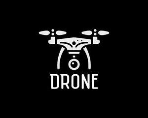 Drone Silhouette Vector Icon Logo Design Illustration 