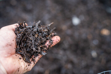 compost ring making compost pile on a farm holding microorganisms storing carbon