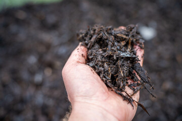 compost ring making compost pile on a farm holding microorganisms storing carbon sustainable regenerative food farm in a field on an agricultural farm in australia