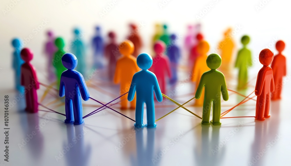Aufkleber a conceptual network of people, connected in a digital space, representing the exchange of knowledge