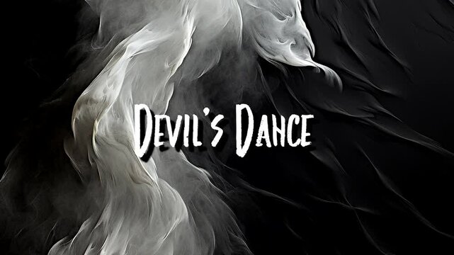 Devil&rsquo;s Dance Happy Halloween Phrase Grunge Animated Text Typography On Smoky Background