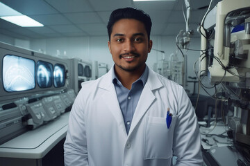 Fototapeta premium Male Arab scientist in a laboratory