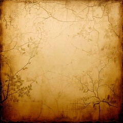 Old paper parchement with floral decoration