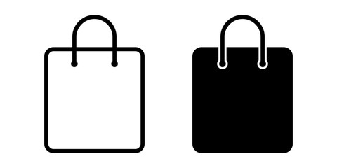 Shopping bag icon. Paper bag icon.