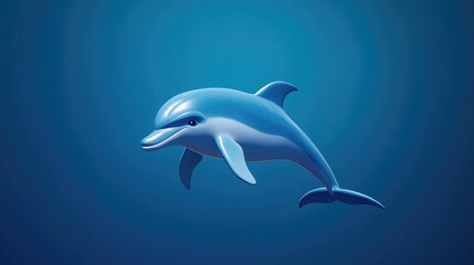 Obraz premium Dolphins gracefully swimming in the deep blue ocean capturing the essence of marine life