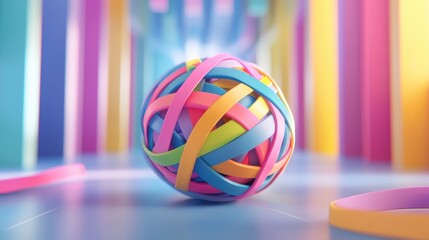 Colorful rubber bands ball showcasing vibrant hues perfect for enhancing motor skills coordination and creativity