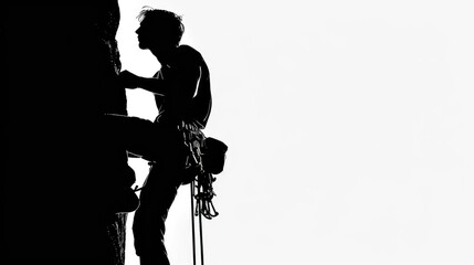 Rock Climber Silhouette Images Isolated on white