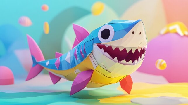 Colorful DIY paper shark craft for kids with step by step instructions for fun creativity and learning